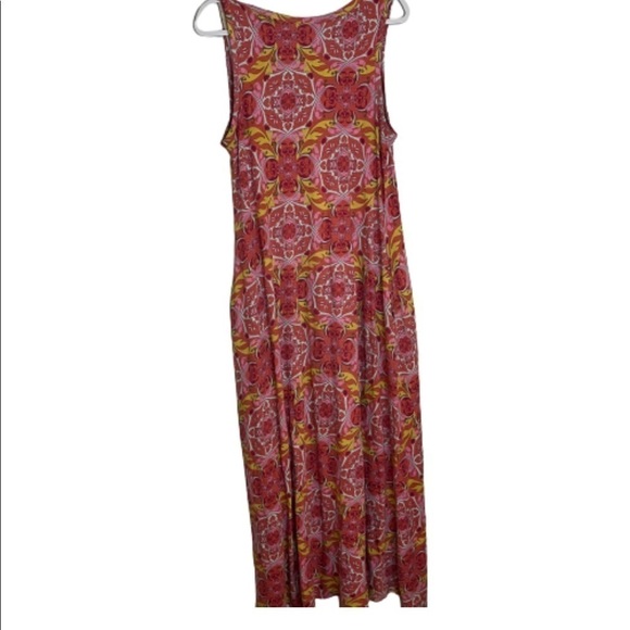 Soft Surroundings Pink Geometric Summer Maxi Dress 26E22 Sleeveless Cotton - Picture 2 of 7
